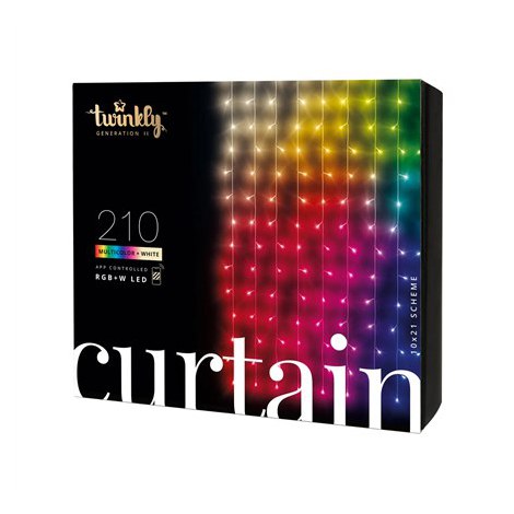 Twinkly Curtain Smart LED Lights 210 RGBW 1.5x2.1m Twinkly | Curtain Smart LED Lights 210 RGBW 1.5x2.1m | RGBW - 16M+ colors + W
